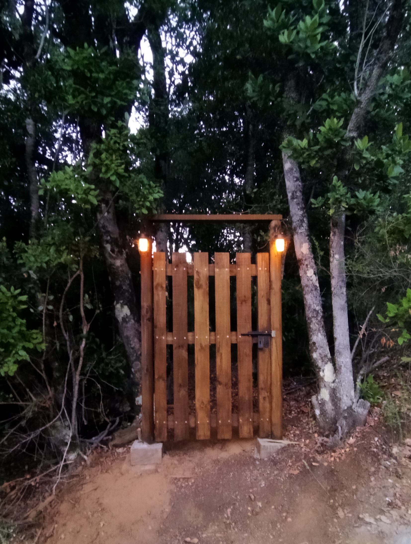 Entrada a la reserva de bosque nativo del loteo El Roble, Cobquecura